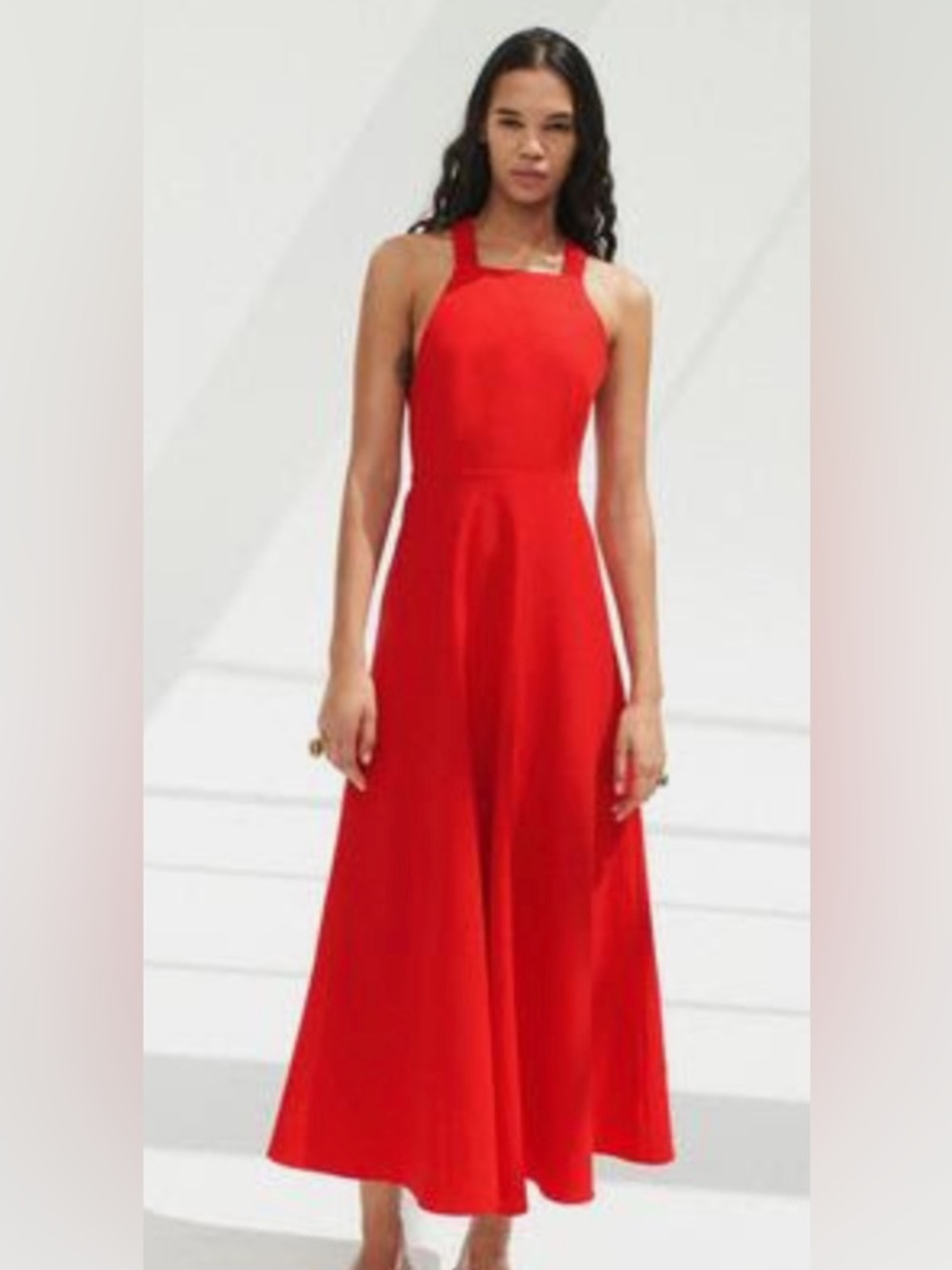 Zara Red A-line Maxi Dress